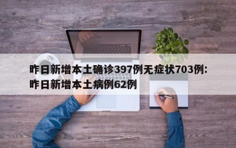 昨日新增本土确诊397例无症状703例:昨日新增本土病例62例